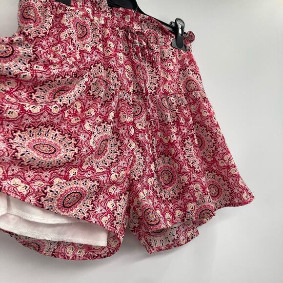 Impressions Boho Print Pink Flouncy Elastic High Waisted Skort Women Small NEW - Picture 4 of 8